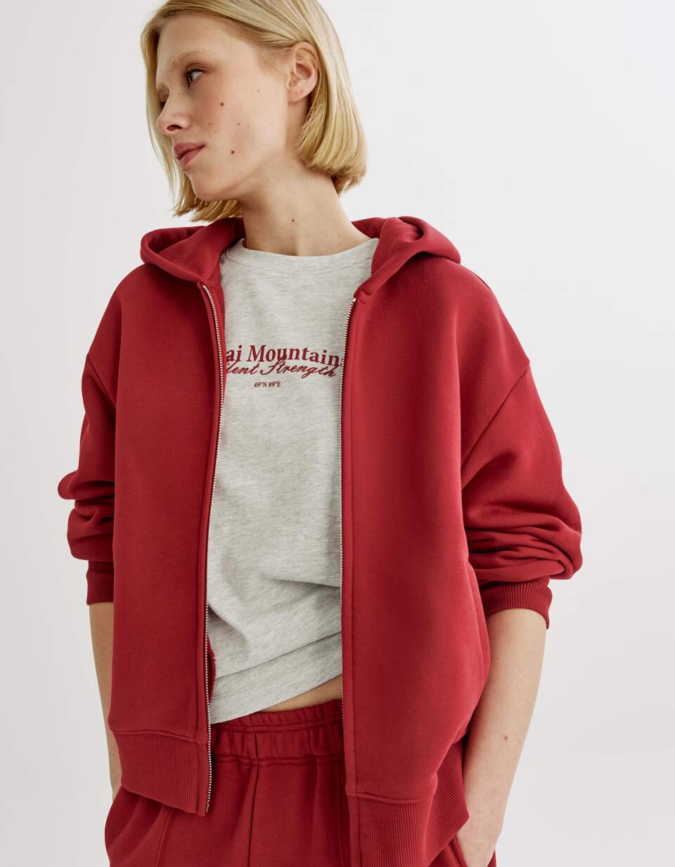 Худи оверсайз на молнии из футера