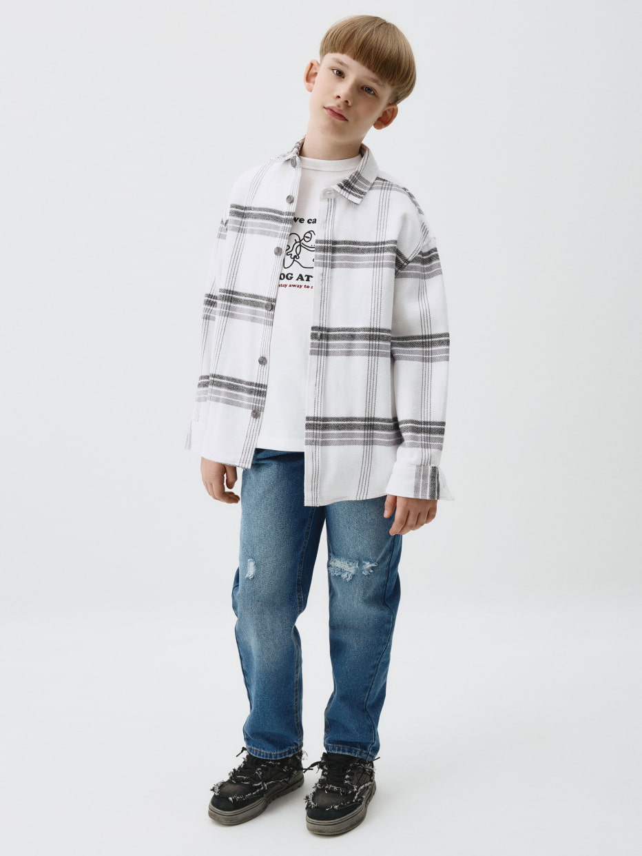 Рваные джинсы Relaxed fit для мальчиков, фото - 1