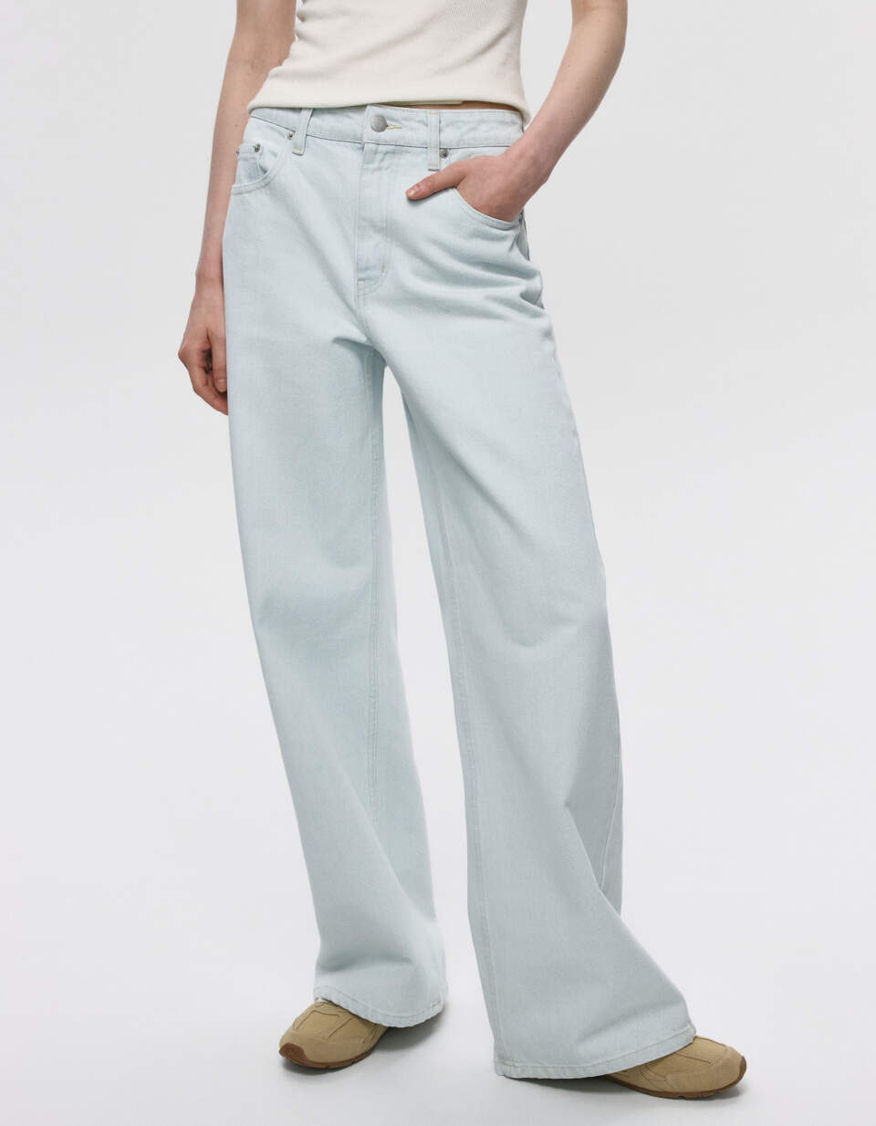 Джинсы WIDE LEG с патчем по мотивам картины Джакомо Кваренги