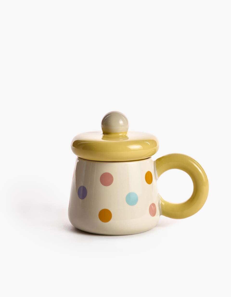 Детская кружка из майолики с крышкой