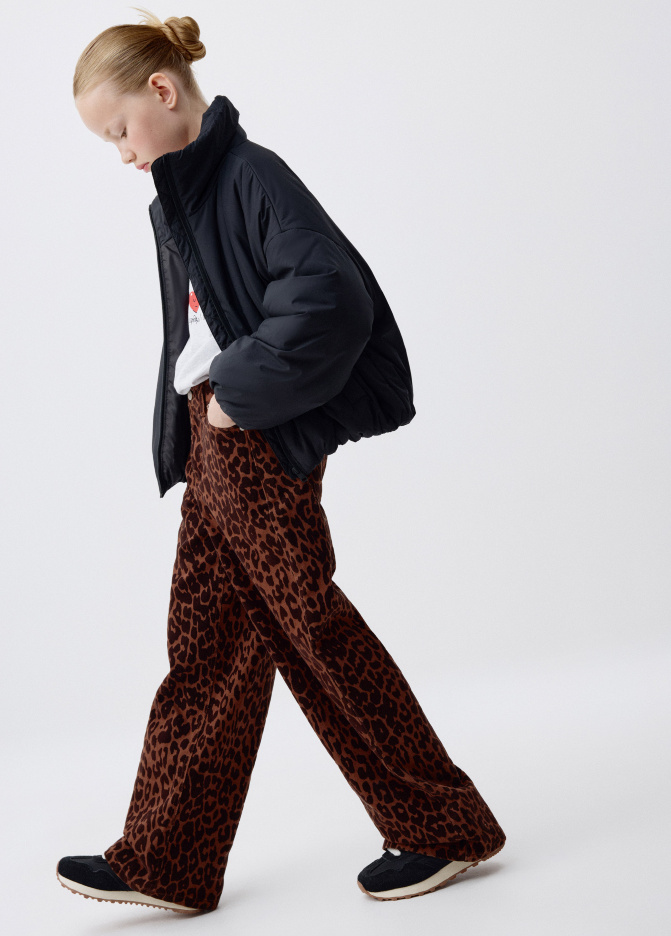 Леопардовые джинсы WIDE LEG для девочек из коллекции SELA ARCHIVE