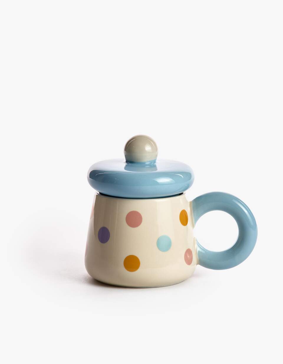 Детская кружка из майолики с крышкой