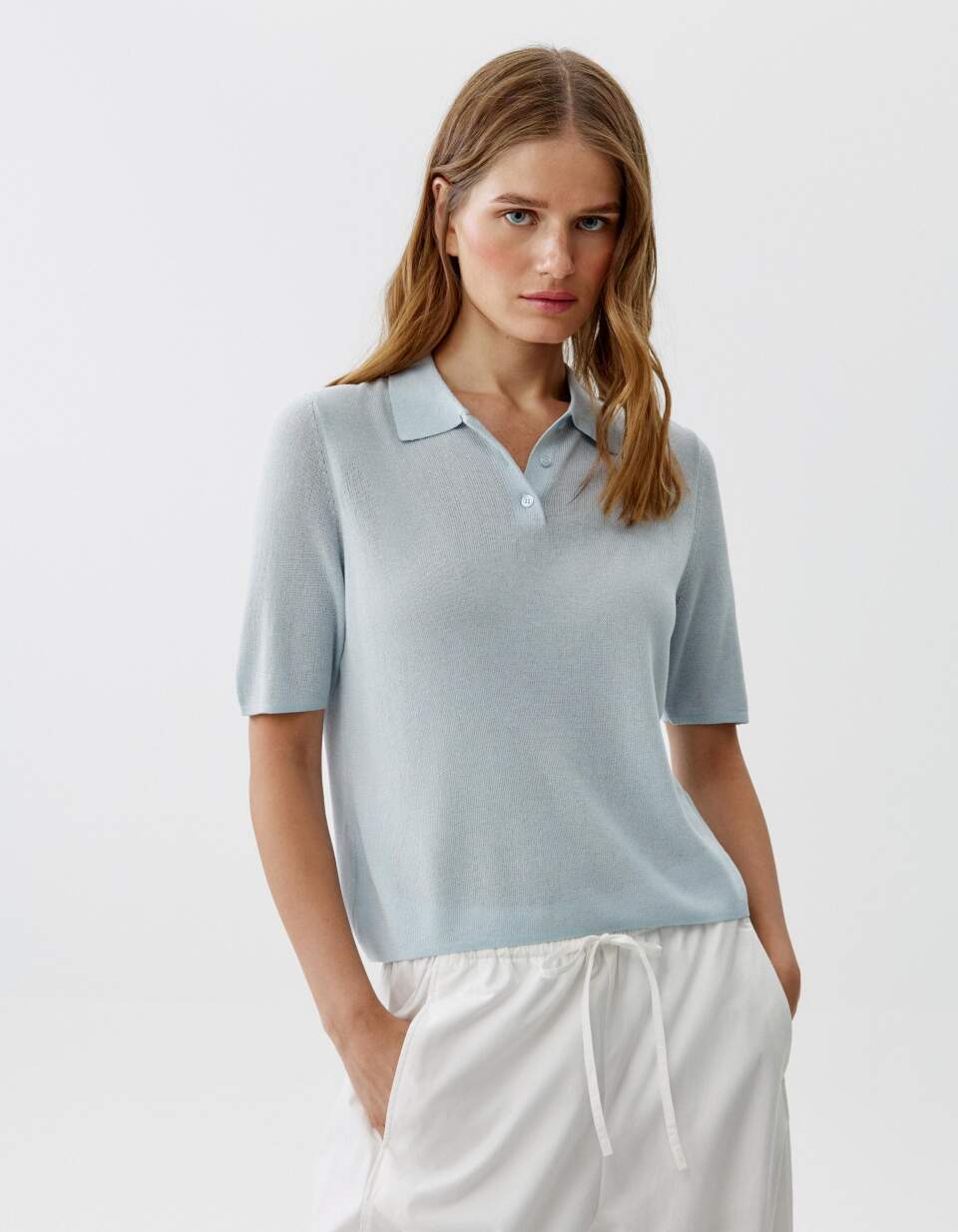 Вязаное поло из смесового лиоцелла