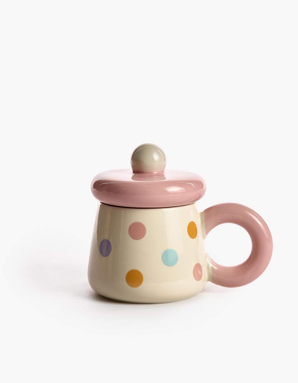 Детская кружка из майолики с крышкой