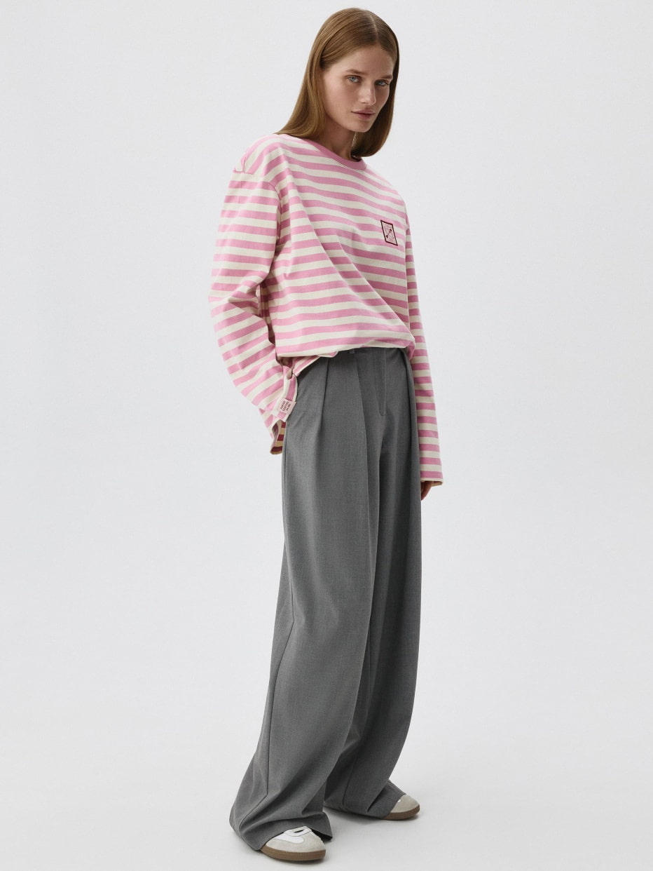Лонгслив ANNA OVERSIZE FIT с вышивкой, фото - 2