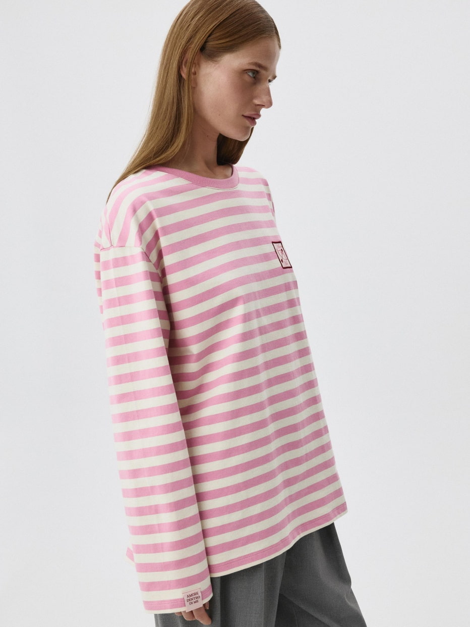 Лонгслив ANNA OVERSIZE FIT с вышивкой, фото - 6