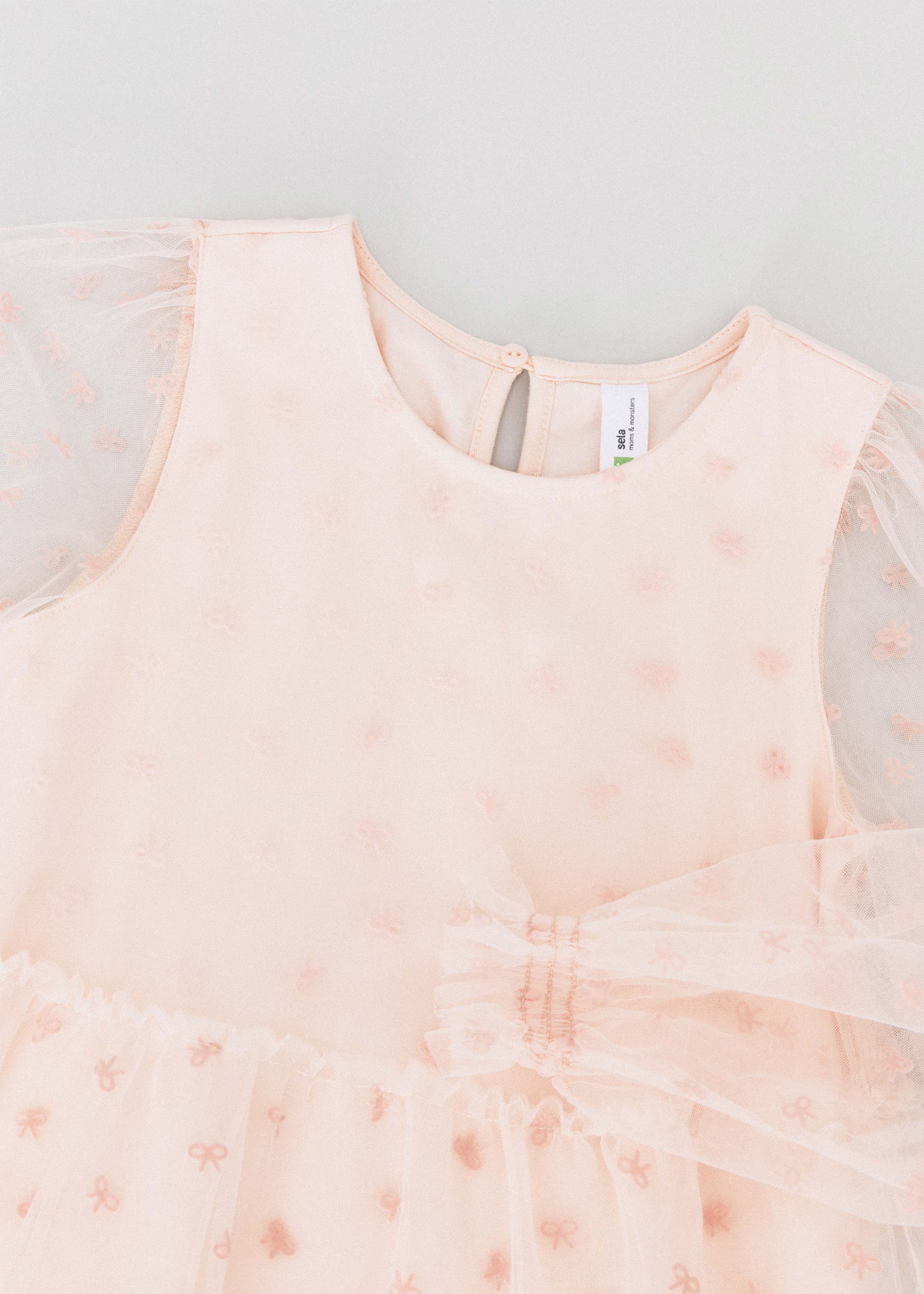 Нарядное ярусное платье для девочек цвет: дымчатый розовый, артикул ...