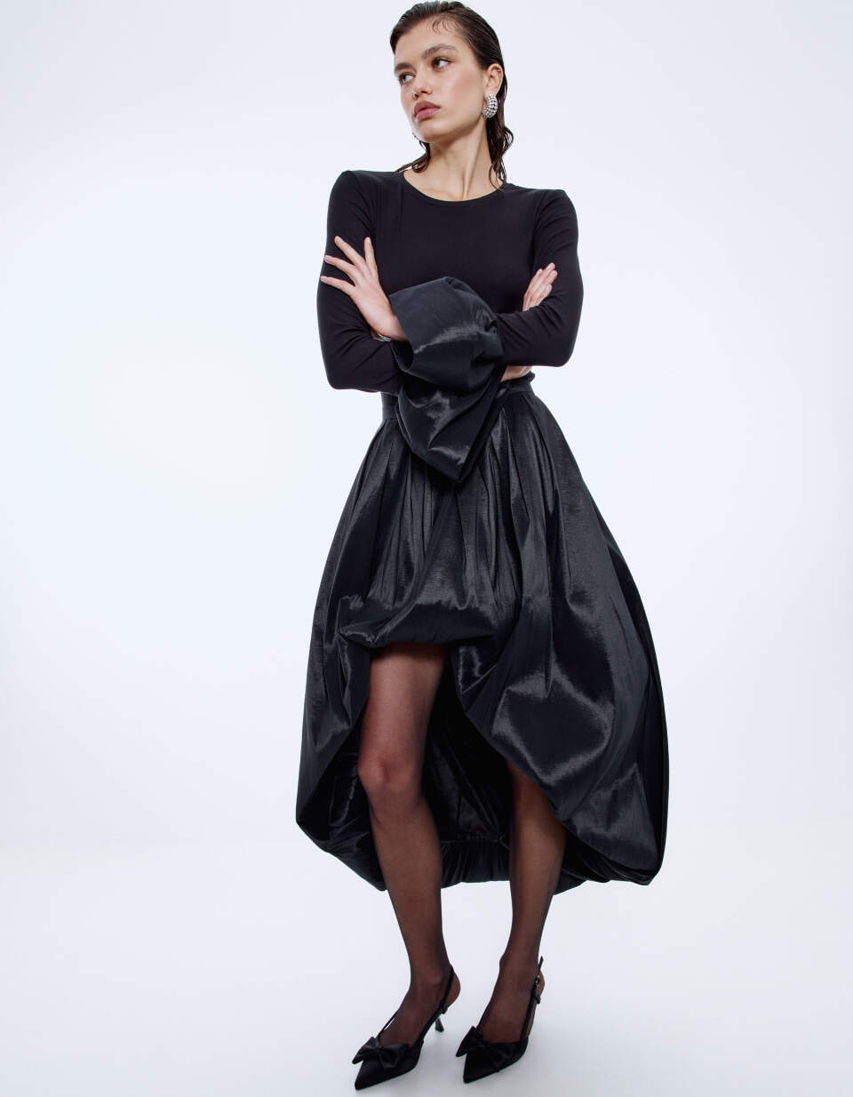 Юбка-баллон из фактурной тафты