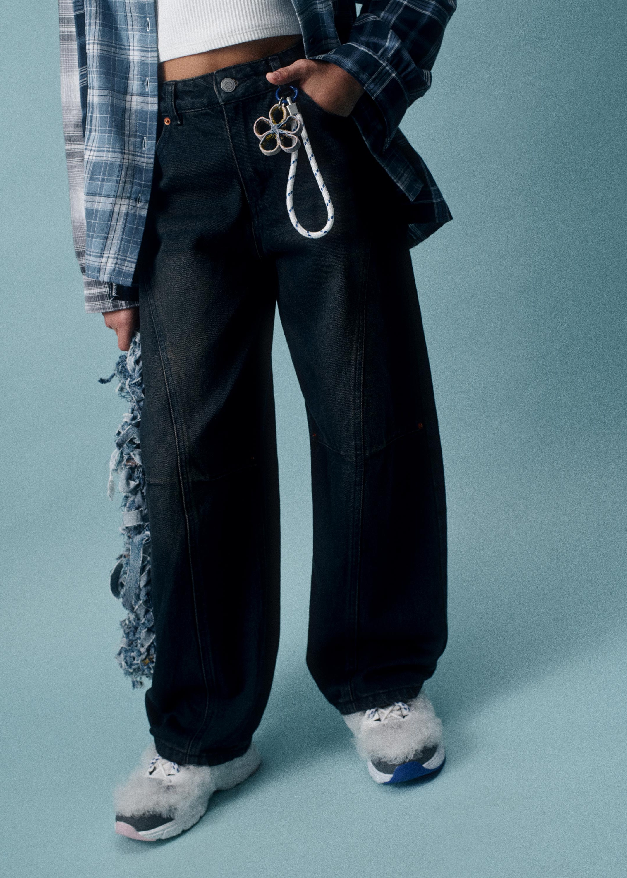 Винтажные джинсы Baggy Fit для девочек — фото 2