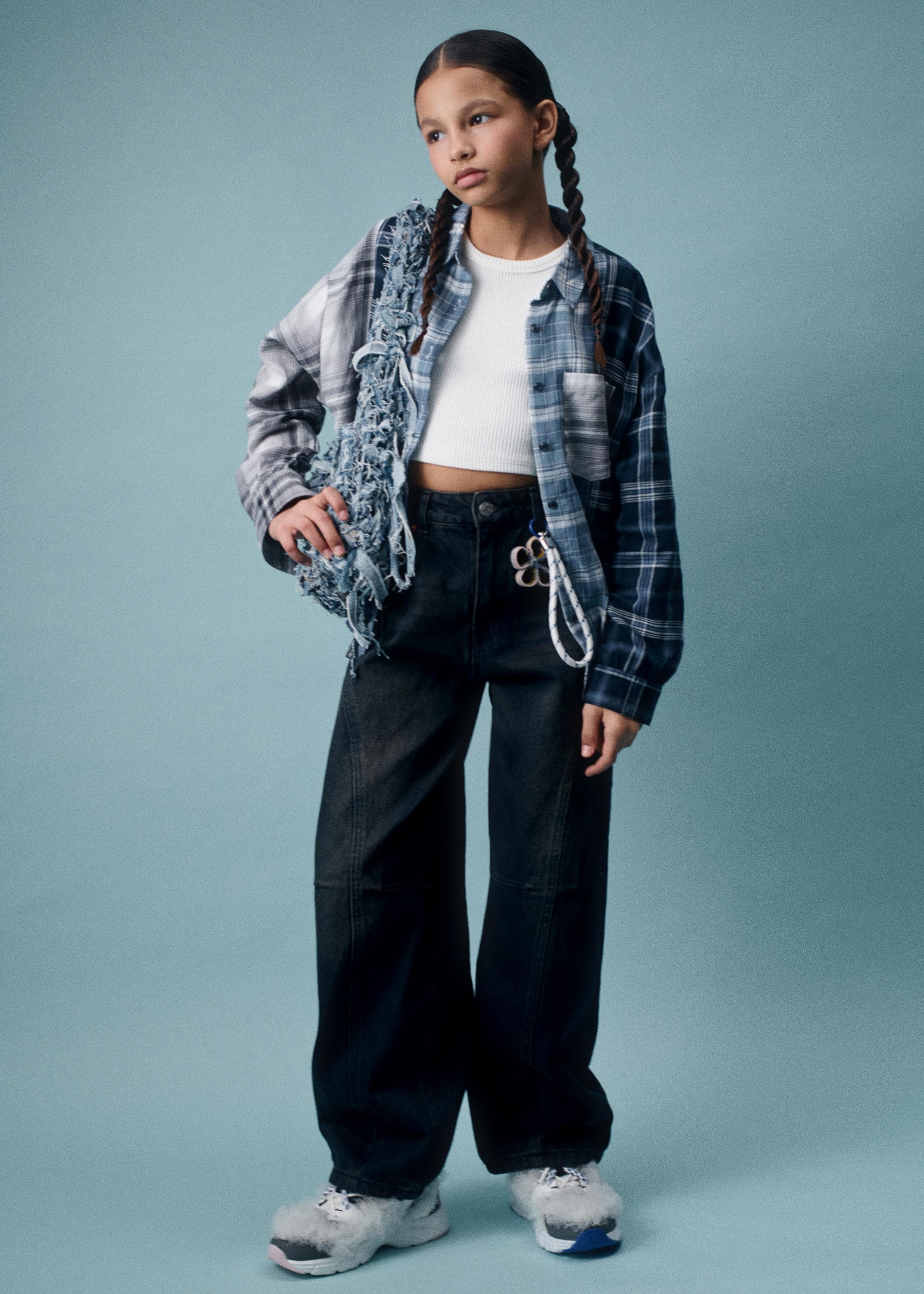 SELA Винтажные джинсы Baggy Fit для девочек