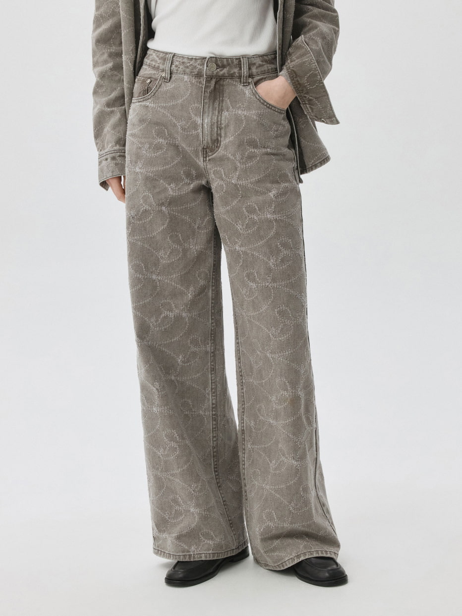 Джинсы WIDE LEG с рисунком, фото - 3