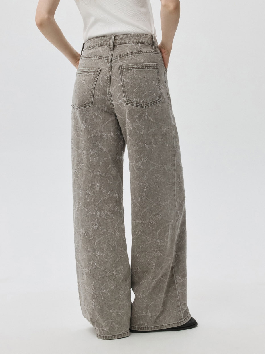 Джинсы WIDE LEG с рисунком, фото - 5