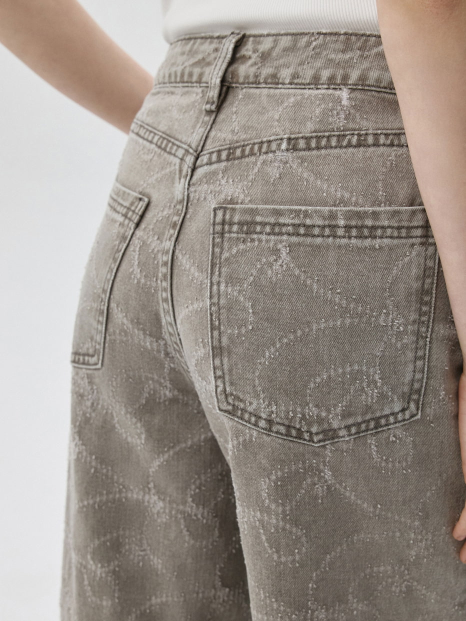 Джинсы WIDE LEG с рисунком, фото - 6