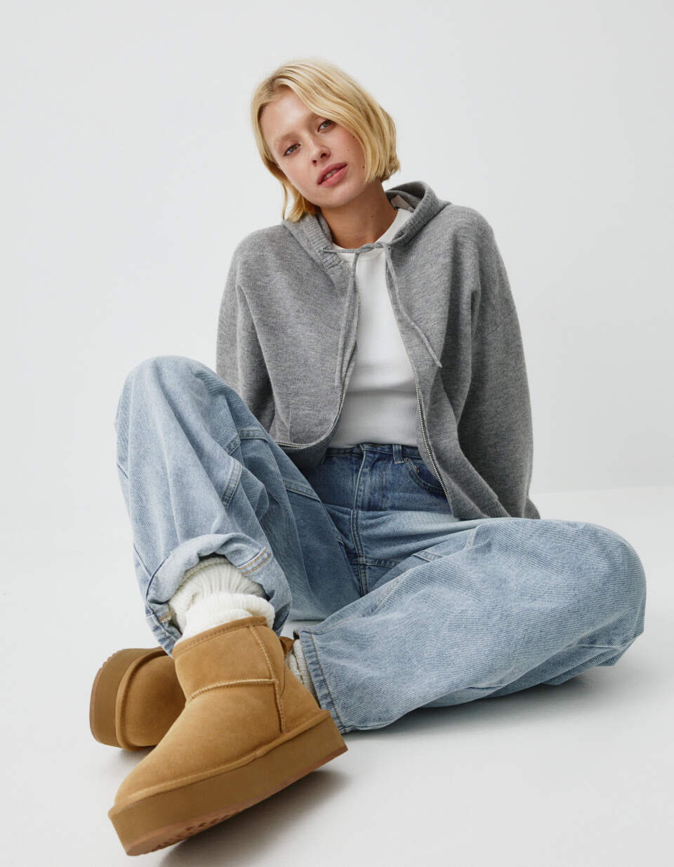 Угги из натуральной замши с подкладкой из меха