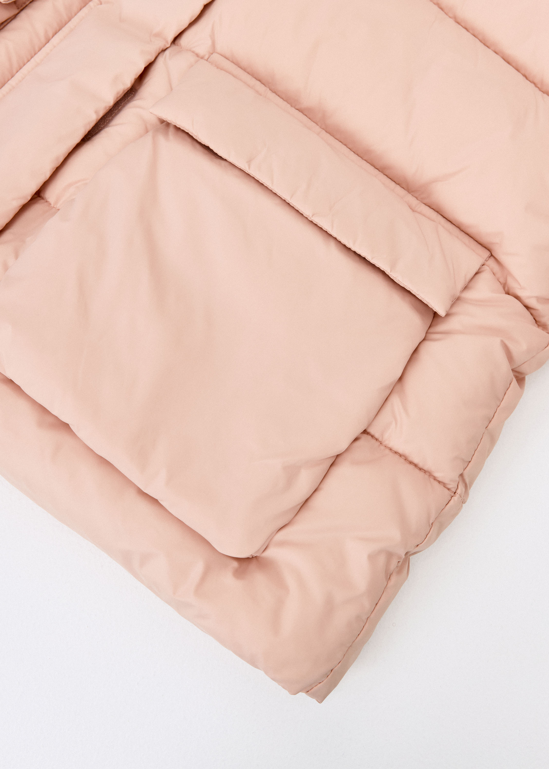 Дутая куртка с воротником для девочек цвет: дымчатый розовый, артикул ...