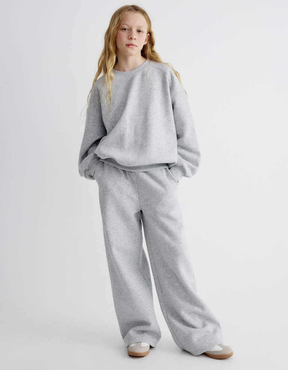 Трикотажные широкие брюки для девочек