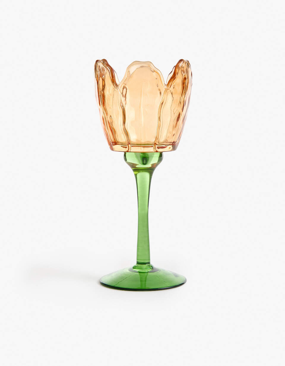 Фигурный подсвечник из стекла