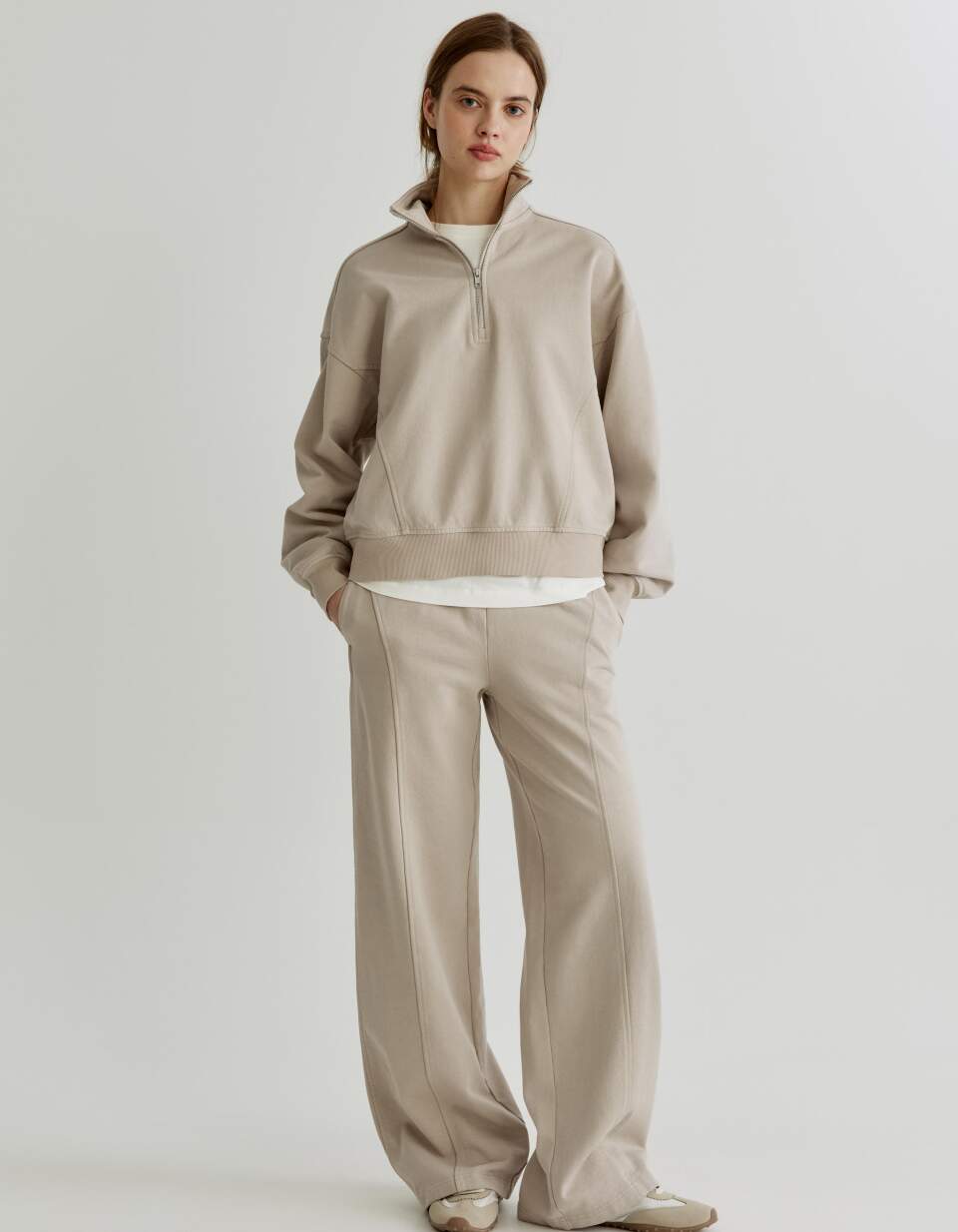 Прямые брюки из футера