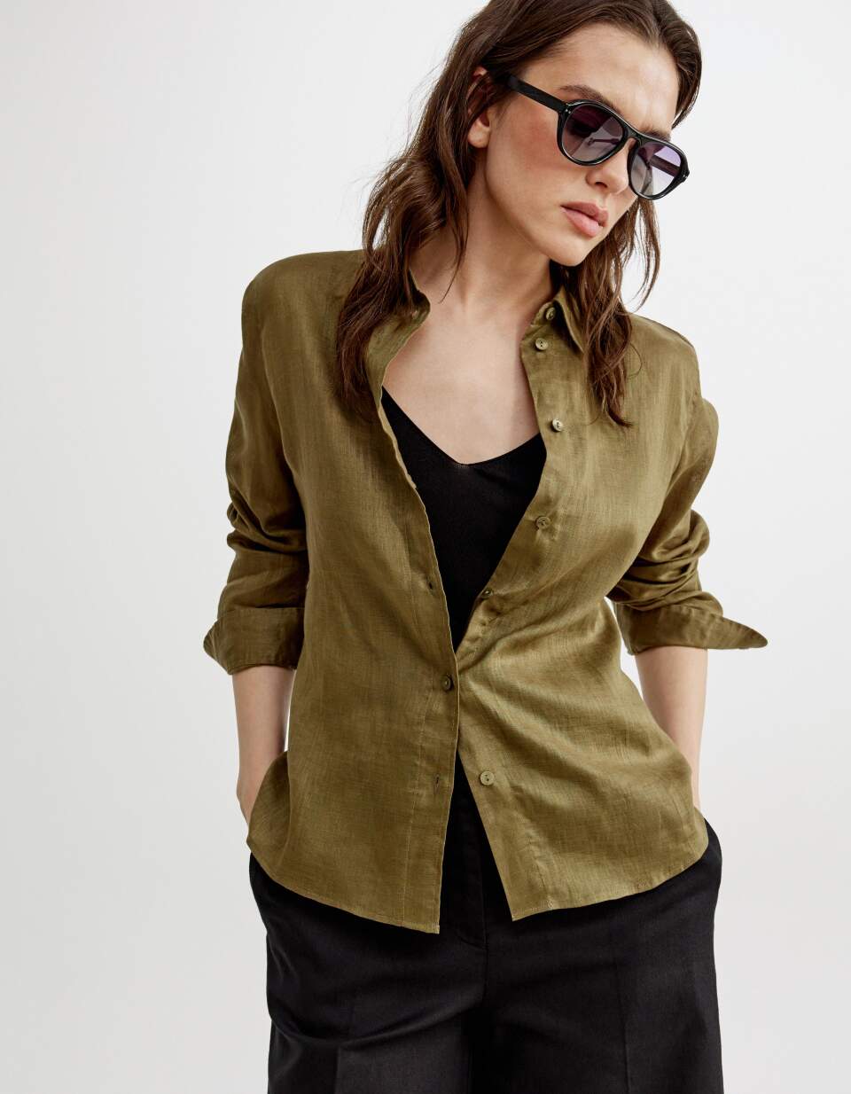 Рубашка оверсайз из льна