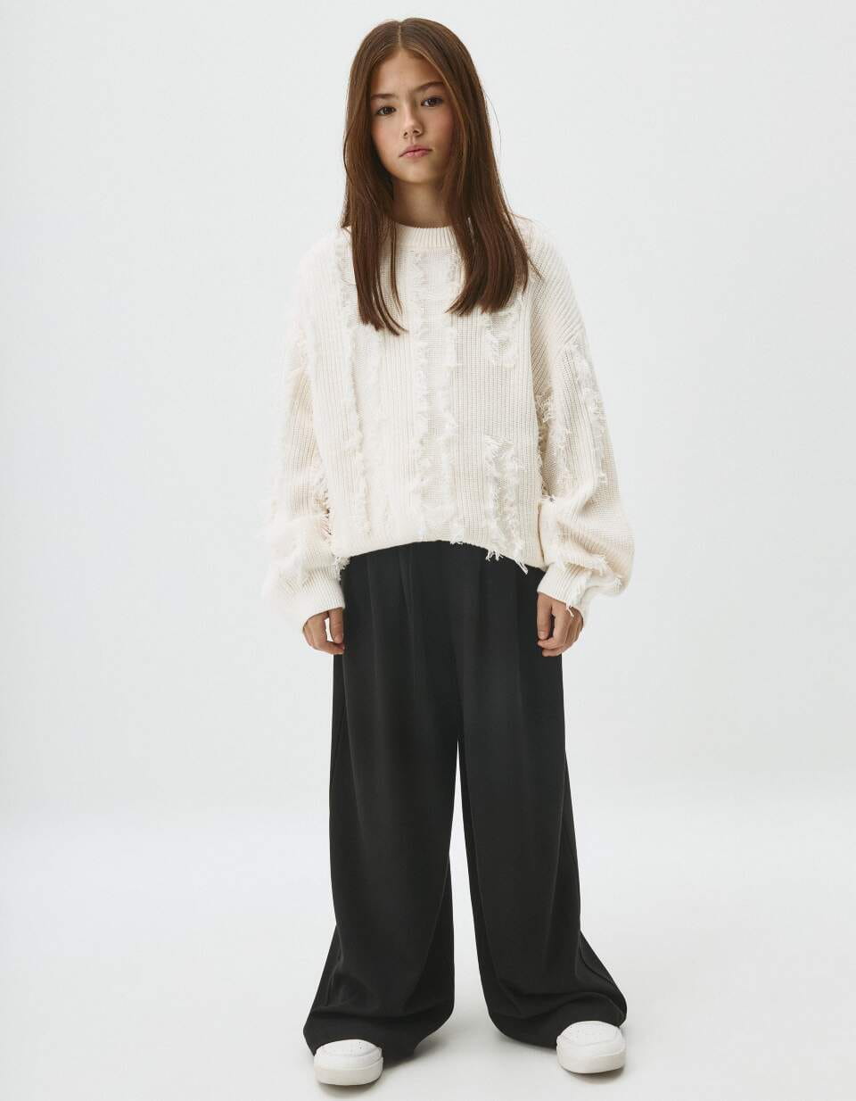 Костюмные широкие брюки для девочек