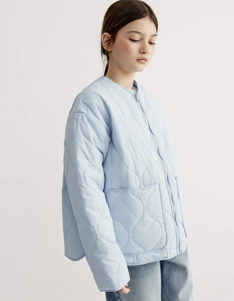 Легкая стеганая куртка из нейлона для девочек