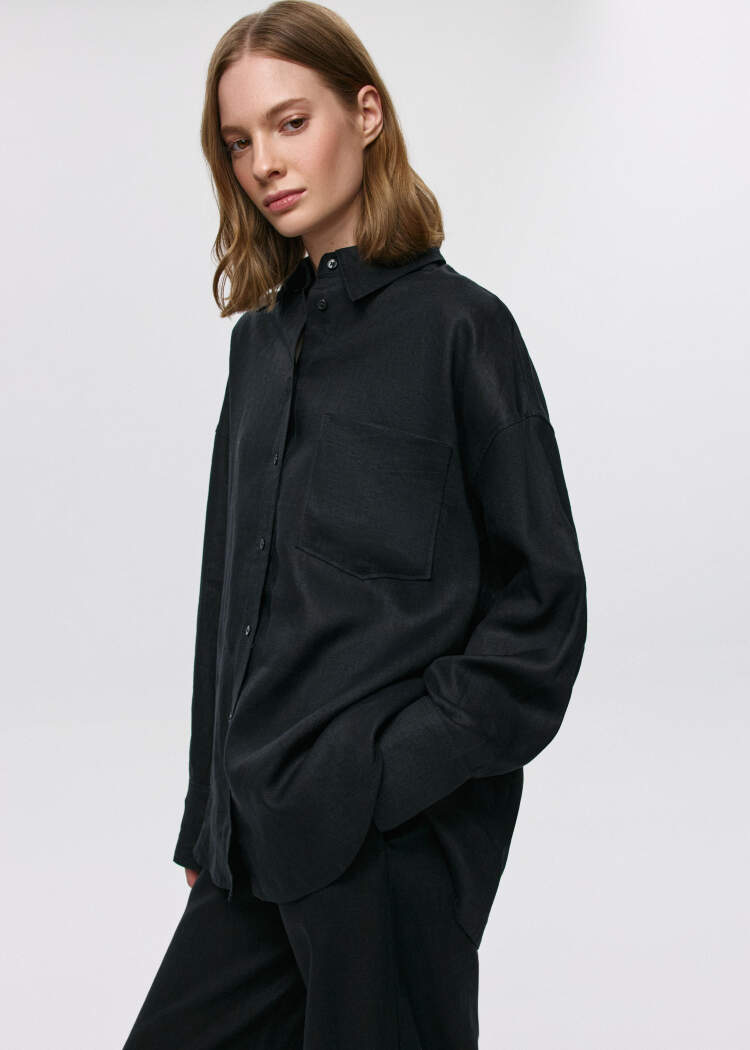 Рубашка оверсайз из 100% премиального льна 