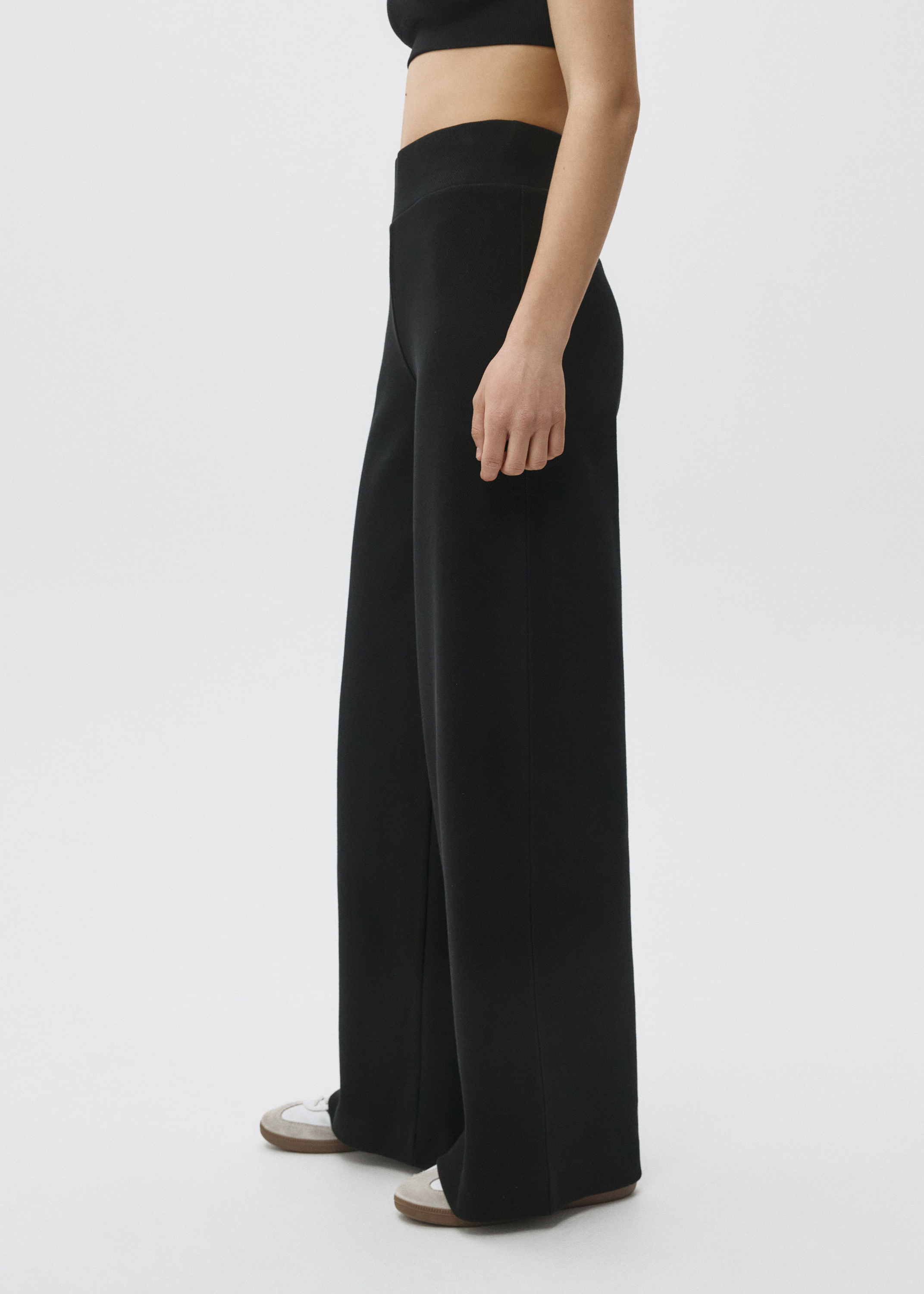 Трикотажные широкие брюки — фото 3