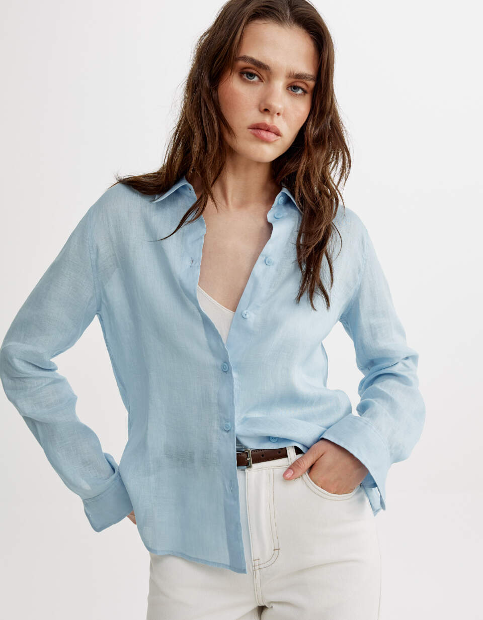 Рубашка оверсайз из льна