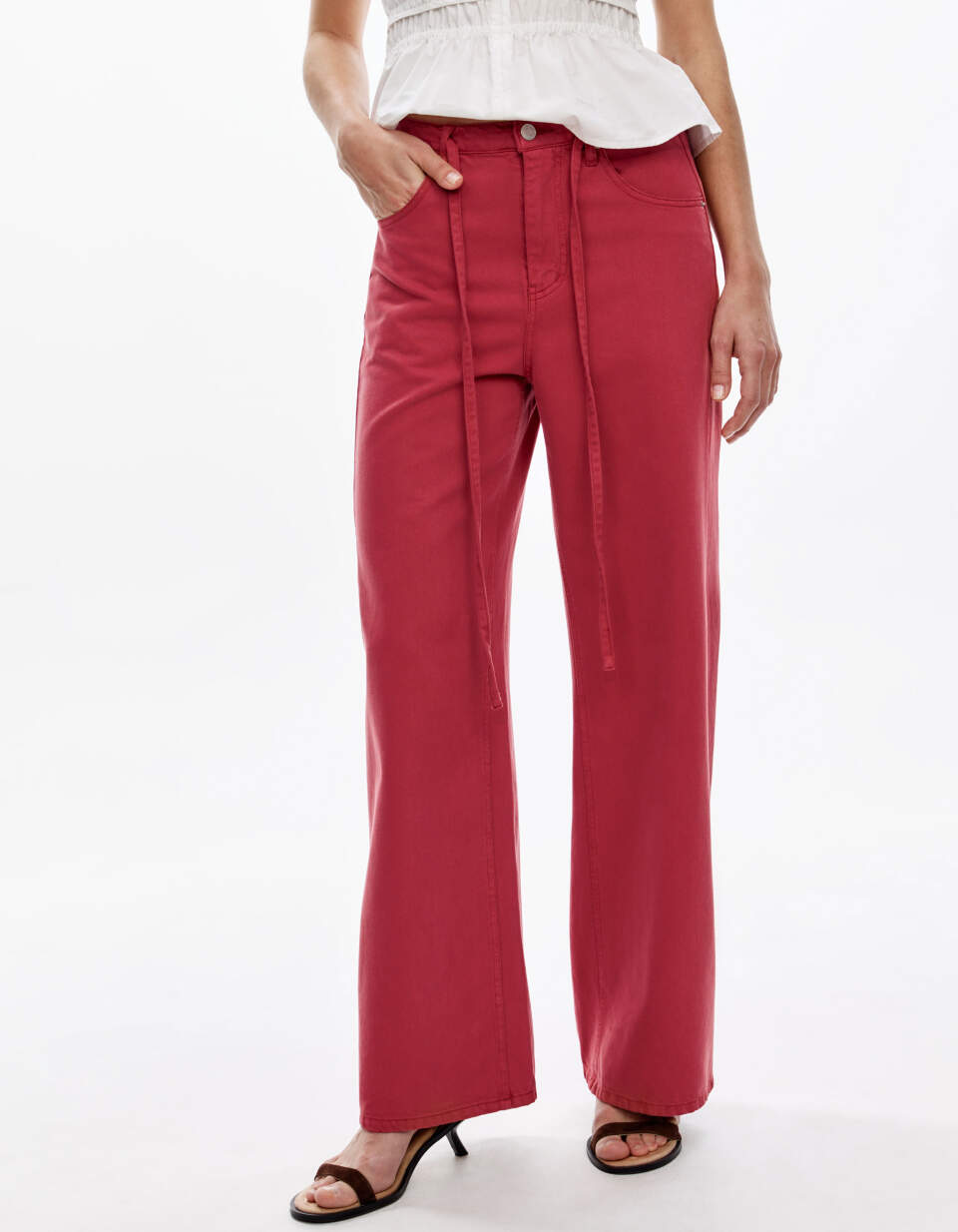 Прямые джинсы из смесового лиоцелла с кулиской