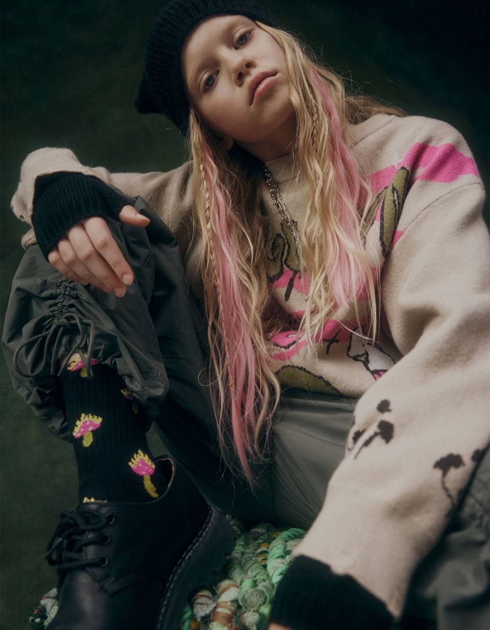 Вязаные митенки