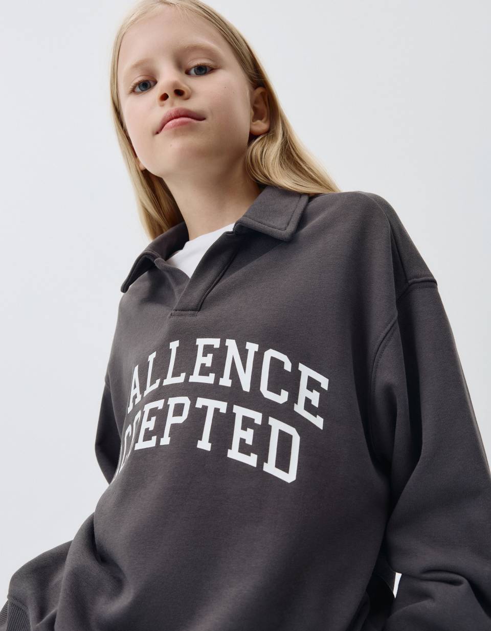 Свитшот с воротником для девочек