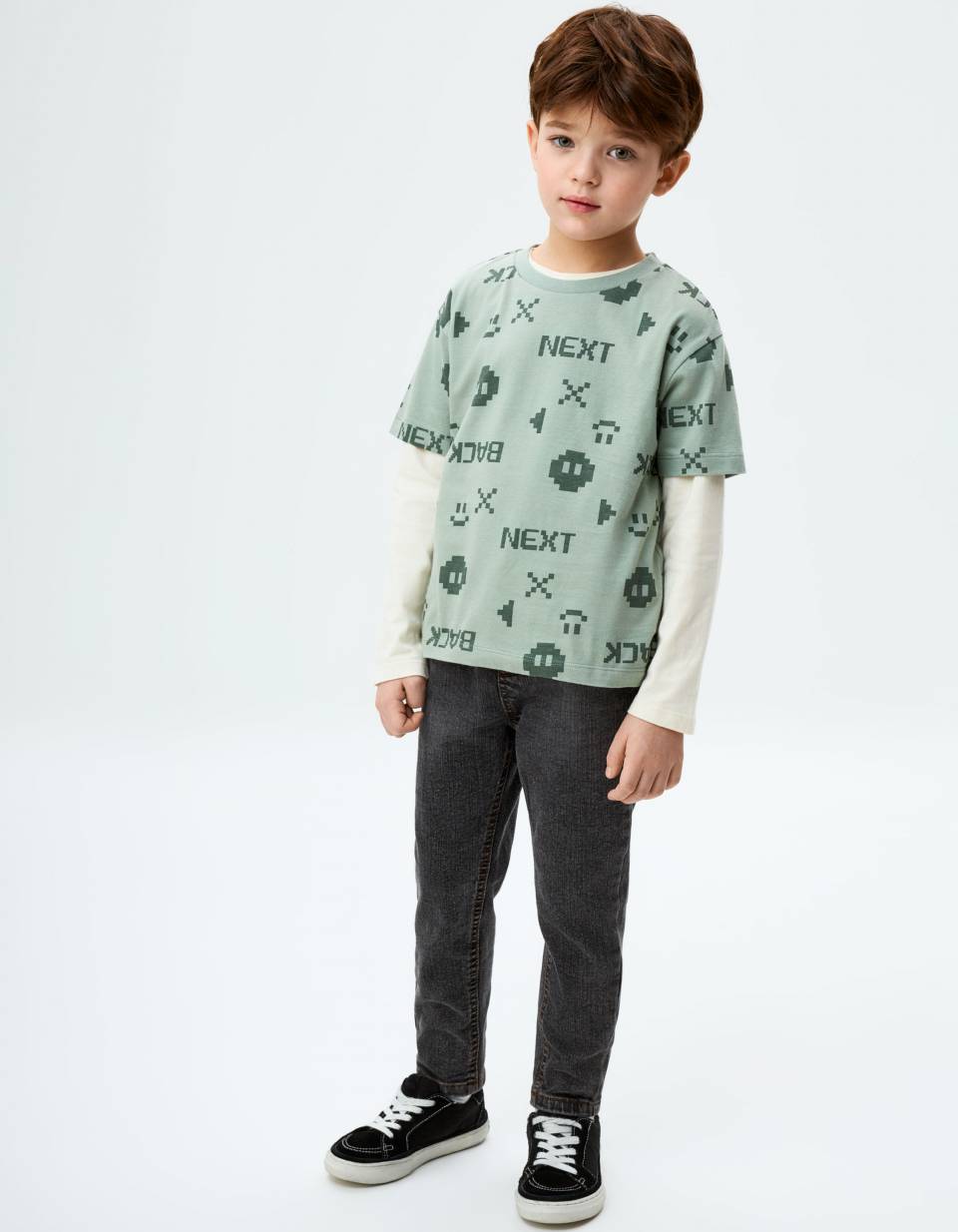 Джинсы Balloon Fit на резинке для мальчиков