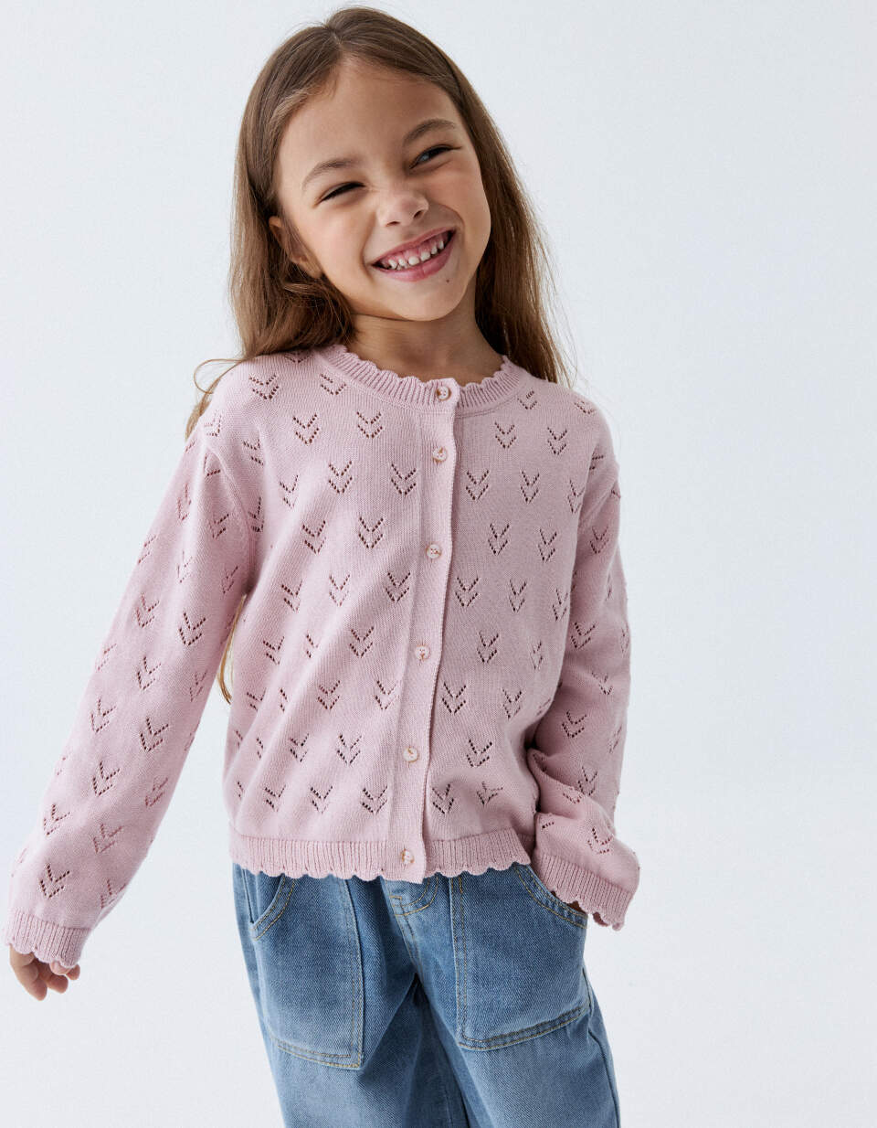 Вязаный кардиган для девочек