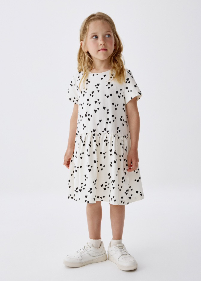 Трикотажное платье с принтом для девочек
