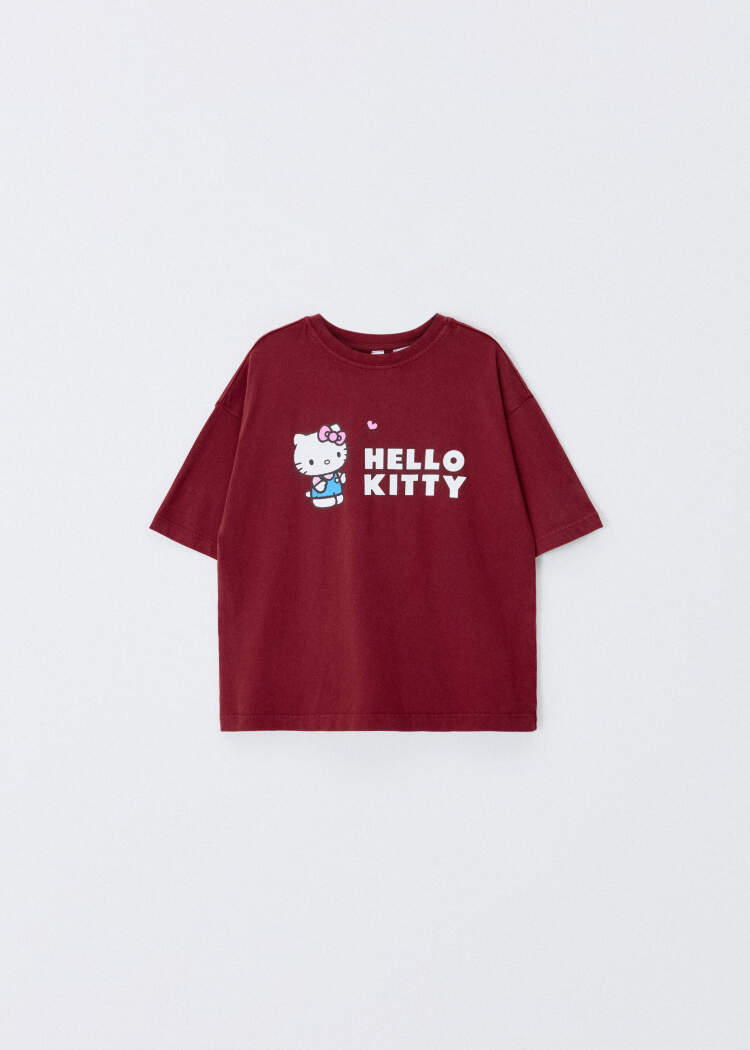 Футболка оверсайз с принтом Hello Kitty для девочек 