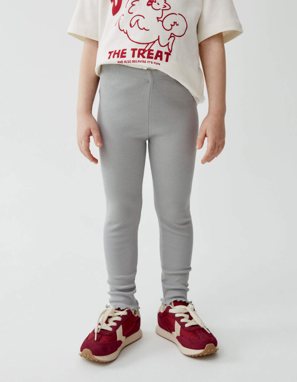 Базовые леггинсы в рубчик для девочек